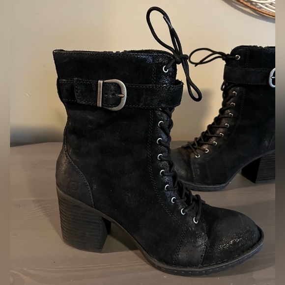 Born Cass Suede Leather Lace Up Boots - Picture 3 of 11